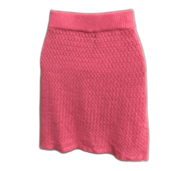 ALMOST FAMOUS Pointelle Crocheted Textured Sweater Mini Desert Rose Skirt Large - Picture 4 of 10